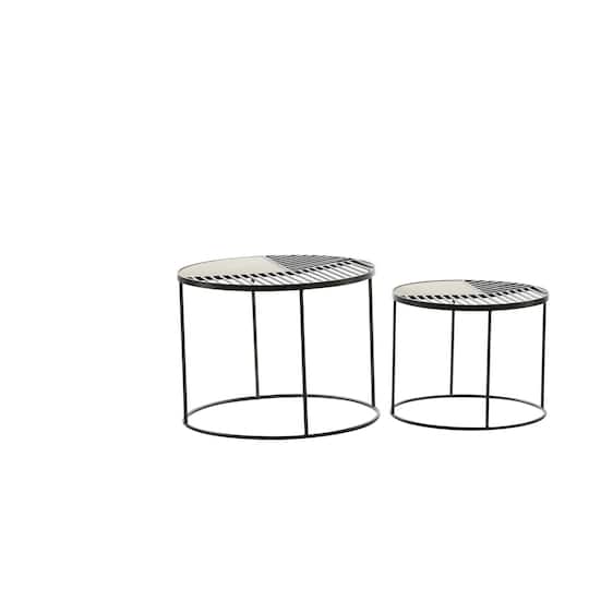 Black Metal Contemporary Accent Table Set